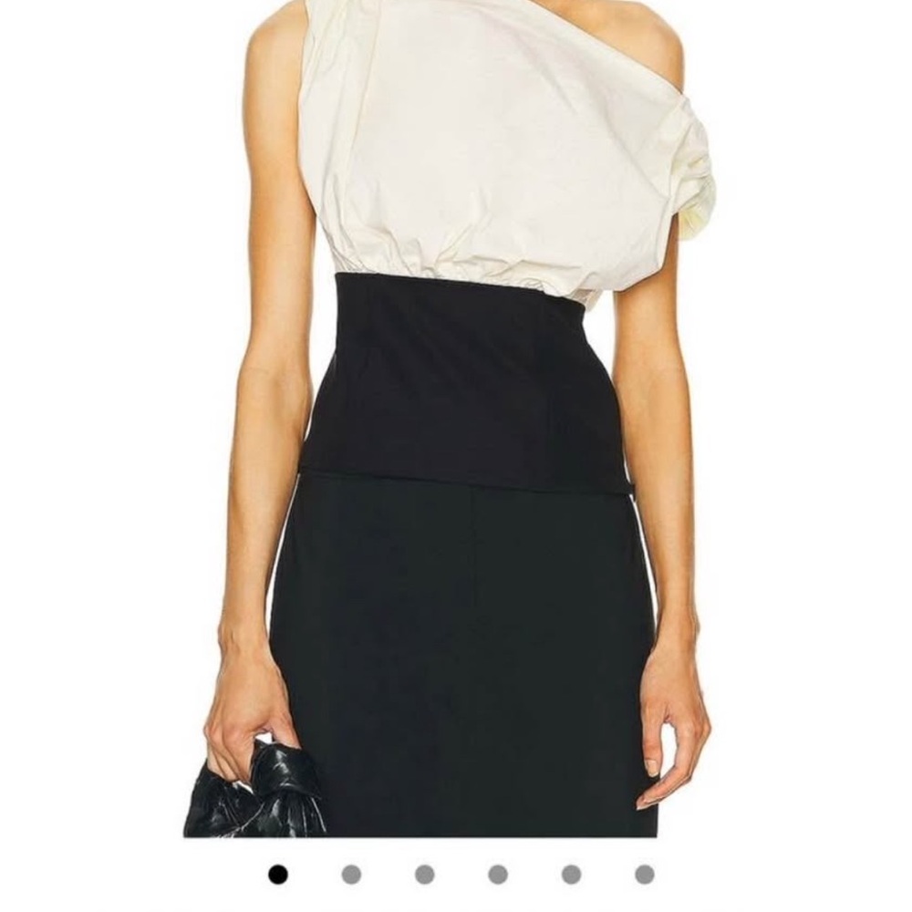 L’Academie Stylish Off-Shoulder Black and White Top